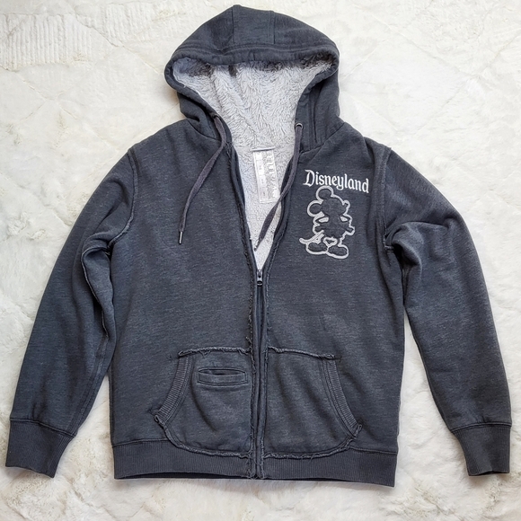 Disneyland parks mickey mouse 55 zip up hoodie sherpa lines Ex Condition Medium - Picture 2 of 7
